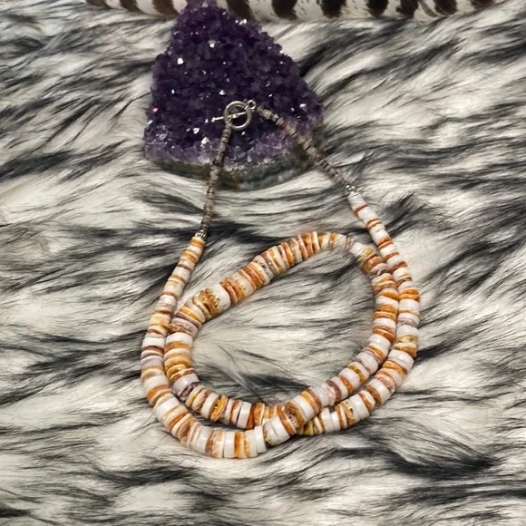 Native American Gradual spiny oyster shell heishi necklace - Picture 1 of 6